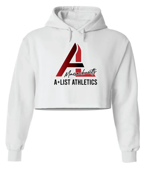 ALA-MA Logo White Crop Hoodie 1