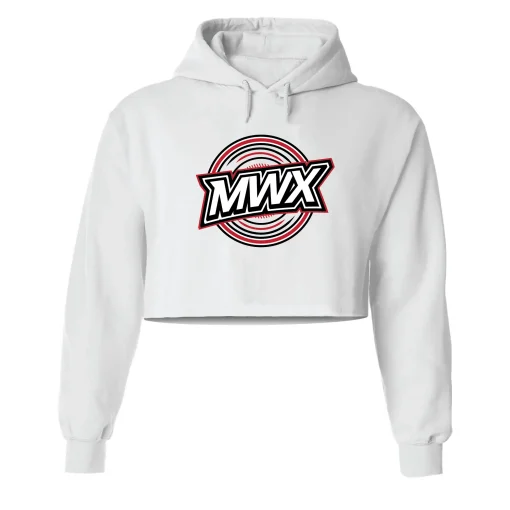 MWX Logo White Crop Hoodie