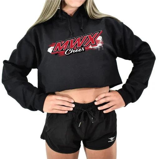 MWX Logo Black Crop Hoodie