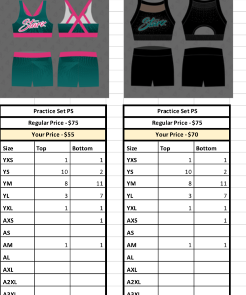 CS Cheer Practice Set