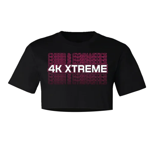 4K Black Crop Tee