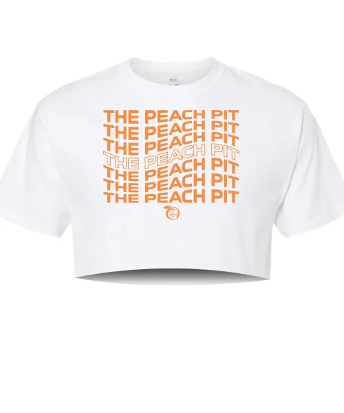 The Peach Pit White Crop Tee
