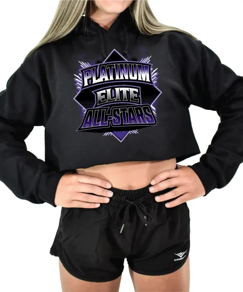 PE Black Crop Hoodie