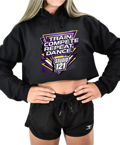 121 Black Crop Hoodie