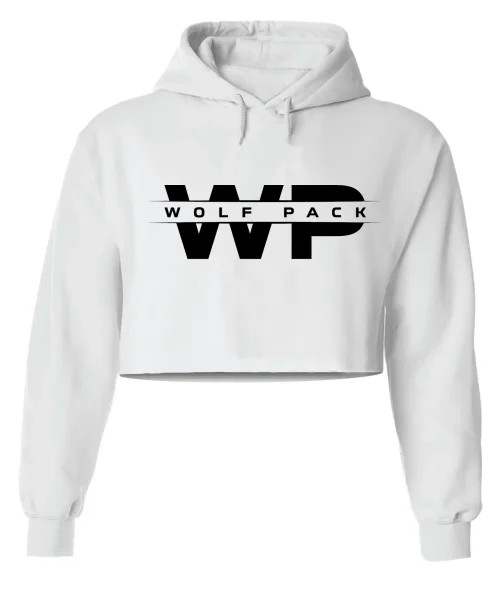 910 White Crop Hoodie