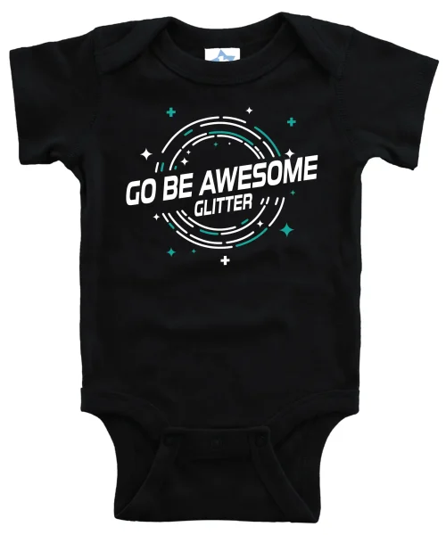 GBA Glitter Black Baby Onesie