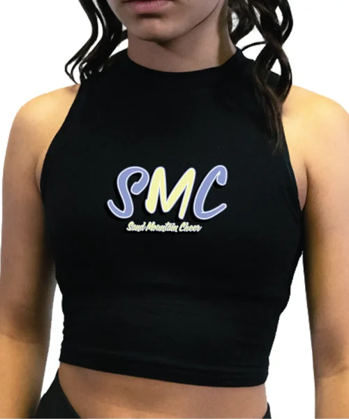 SM Logo High Collar Crop