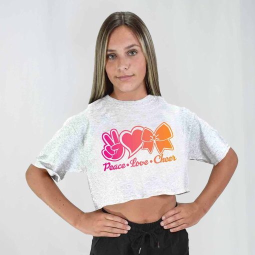 Peace Love Cheer Cropped Tee