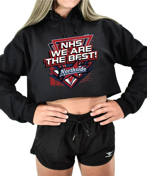 NHS Black Crop Hoodie