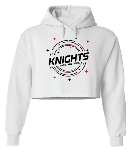 Knights White Crop Hoodie