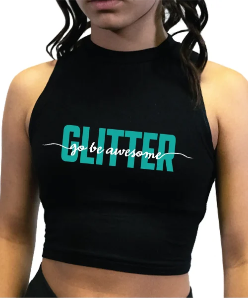 GBA Glitter High Collar Crop