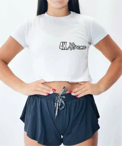 4K Special White Crop Tee