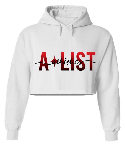 ALA Script White Crop Hoodie