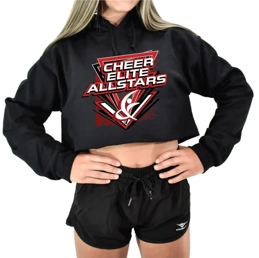 CE New Black Crop Hoodie