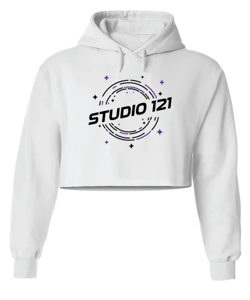 121 White Crop Hoodie
