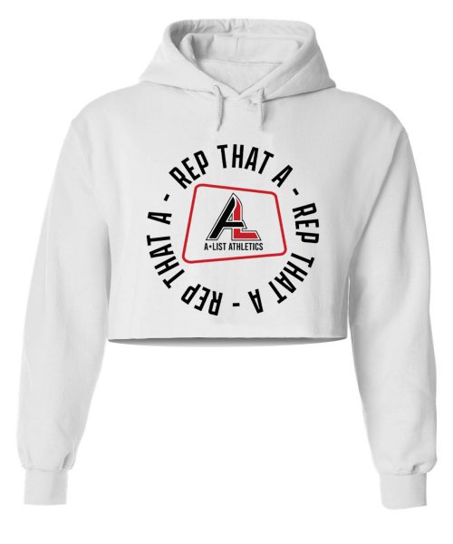 ALA Rep White Crop Hoodie