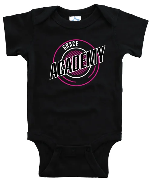 GRACE Black Baby Onesie