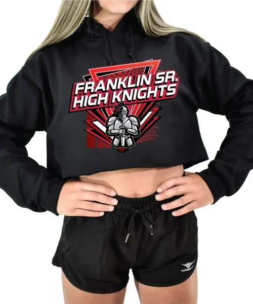 Knights Black Crop Hoodie