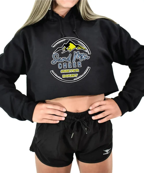 SM Black Crop Hoodie