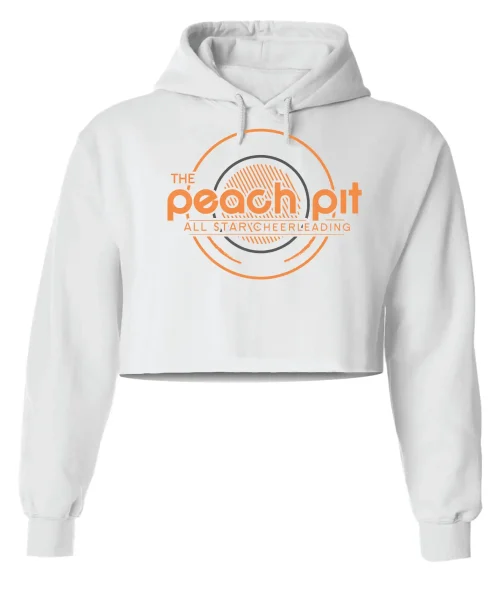 The Peach Pit White Crop Hoodie