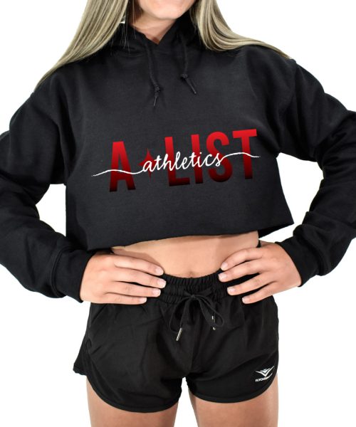ALA Script Black Crop Hoodie