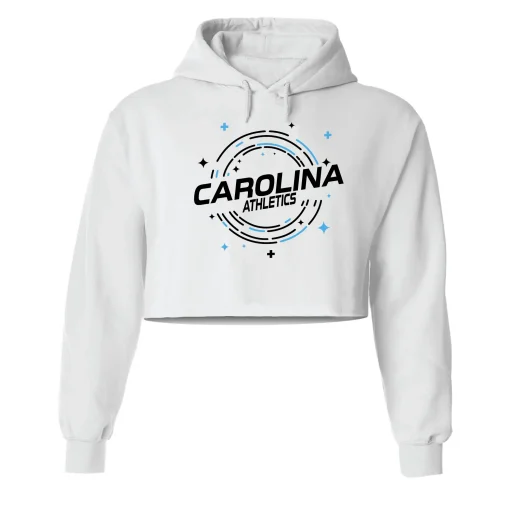 Carolina Athletics White Crop Hoodie