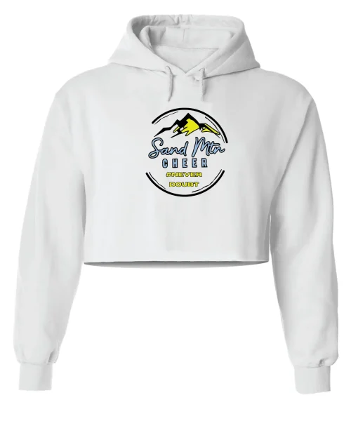 SM White Crop Hoodie