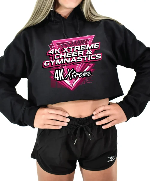 4K Black Crop Hoodie