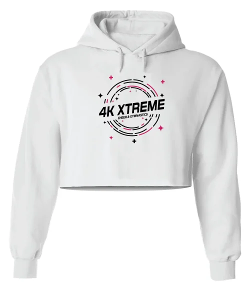 4K White Crop Hoodie