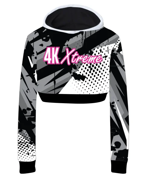4K Crop Graphic Hoodie