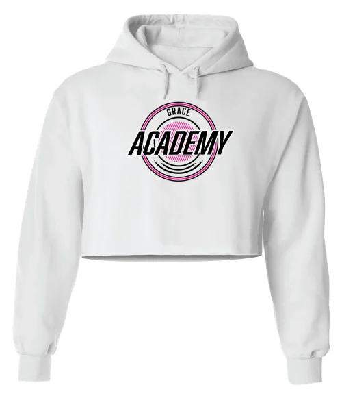 GRACE White Crop Hoodie