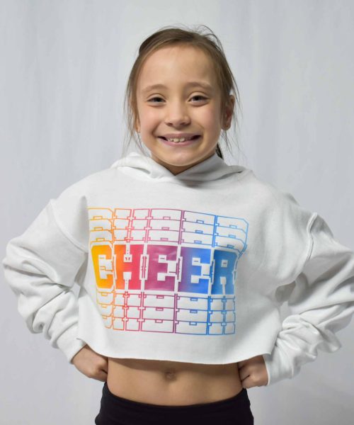 Rainbow Cheer Cropped Hoodie