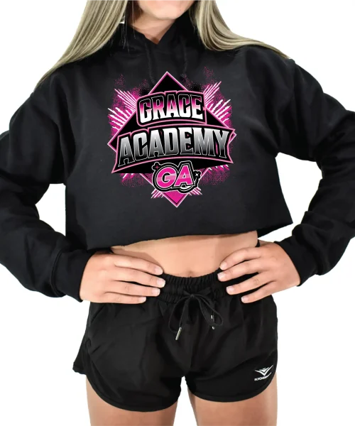 GRACE Black Crop Hoodie