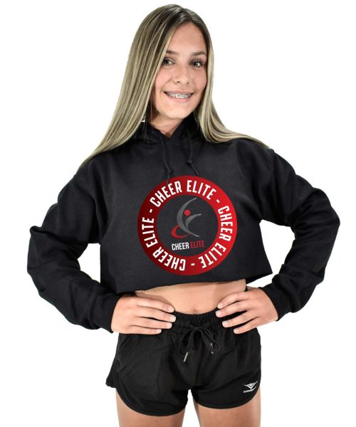 CE Black Crop Hoodie