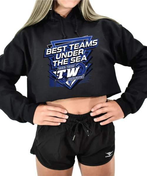 TWA Black Crop Hoodie