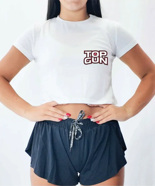 Top Gun Special White Crop Tee