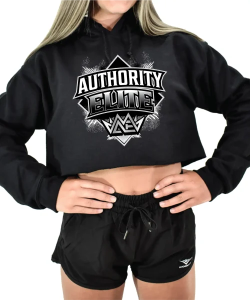 Authority Black Crop Hoodie