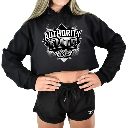 Authority Black Crop Hoodie
