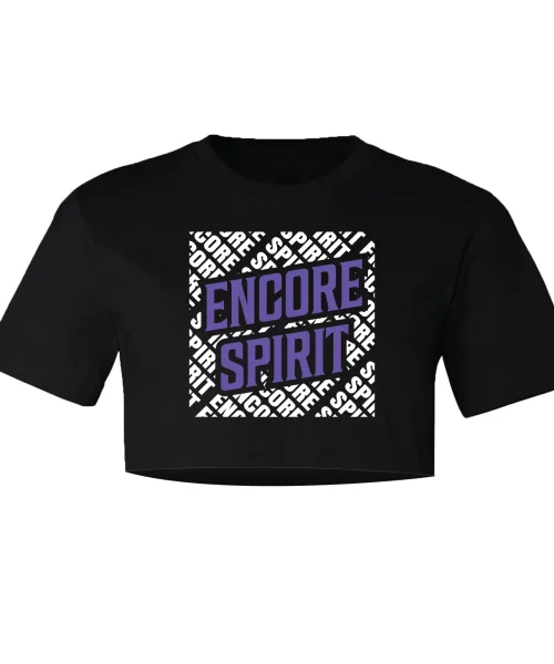 ENCORE Black Crop Tee