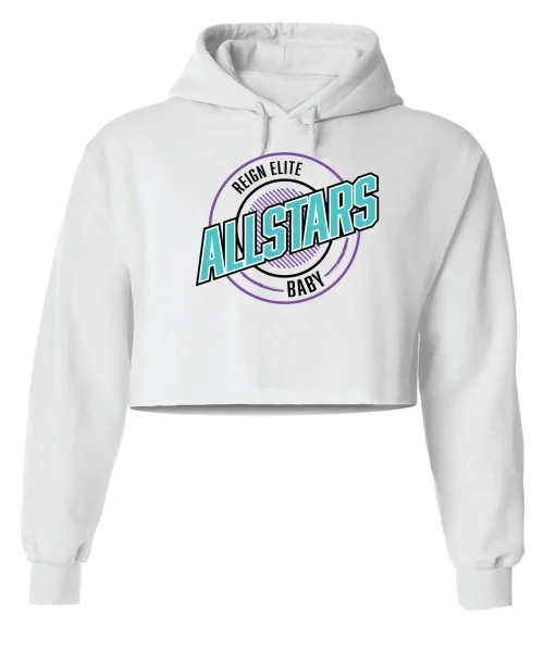 Reign Elite White Crop Hoodie