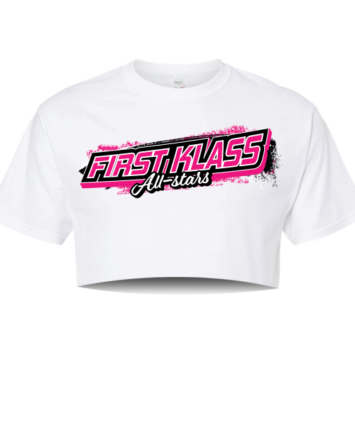 First Klass White Crop Tee