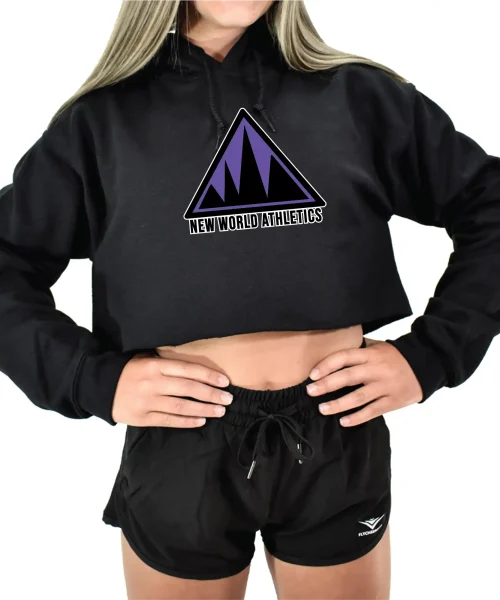 NW Logo Black Crop Hoodie