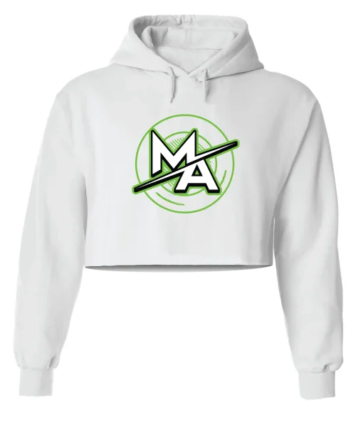 MA White Crop Hoodie