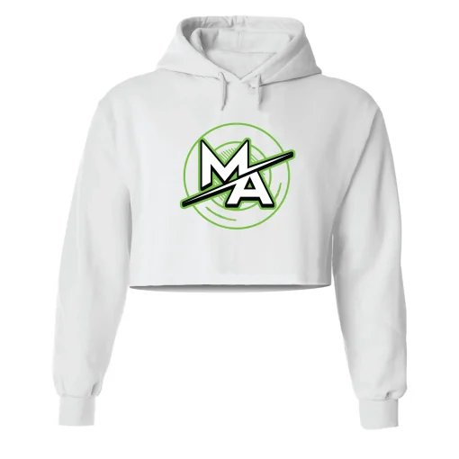 MA White Crop Hoodie