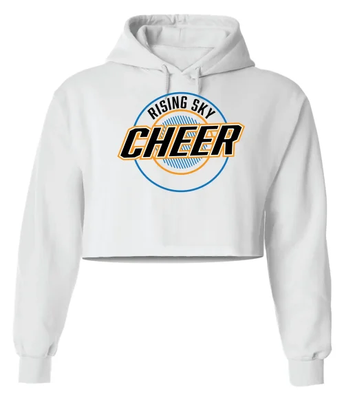 Rising Sky White Crop Hoodie