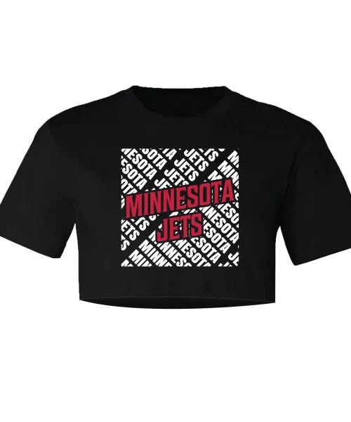 Jets Black Crop Tee