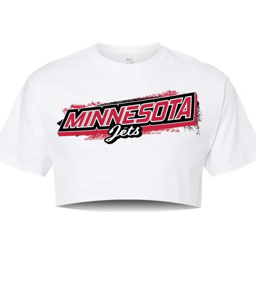 Jets White Crop Tee
