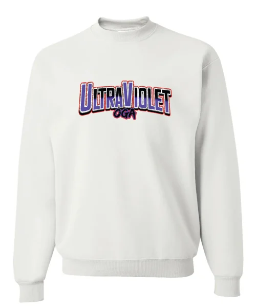 OGA White Crewneck Ultra Violet