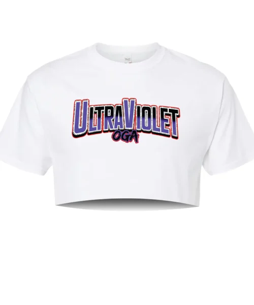 OGA White Cropped Tee Ultra Violet