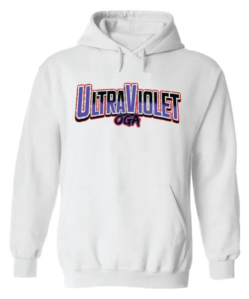 OGA White Hoodie Ultra Violet